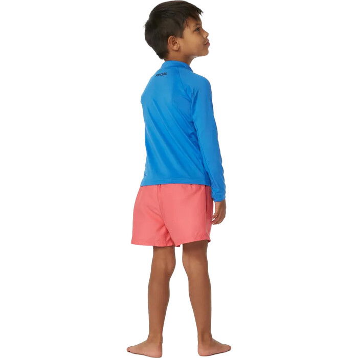 2024 Rip Curl Toddler Brand Wave UPF Long Sleeve Rash Vest TNRTRV - Blue Gum